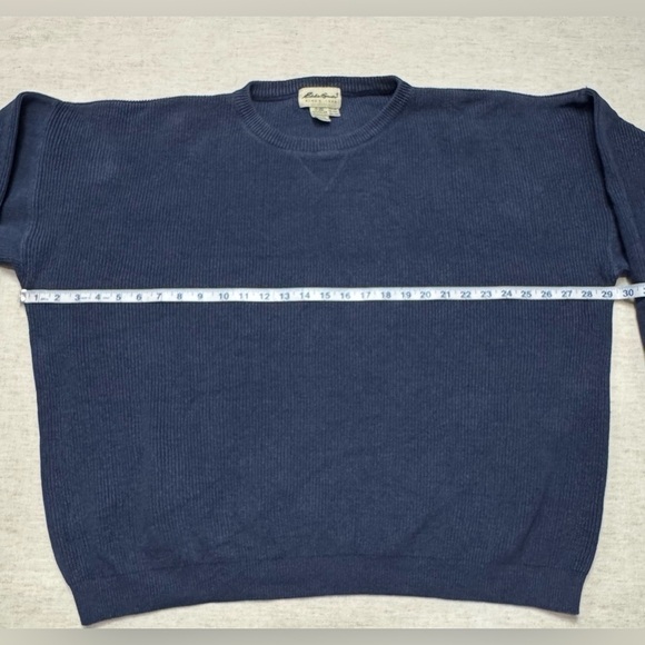 Eddie Bauer Men’s Long Sleeve Blue Knit Fisherman’s Sweater Tall XXL Pullover - Picture 2 of 7